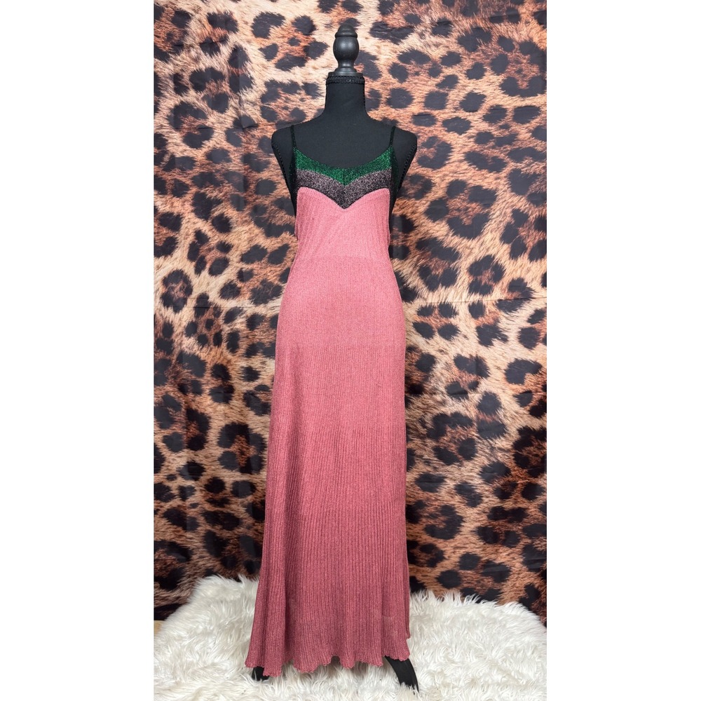 Zara Knit Knit Metallic Lurex Maxi Dress